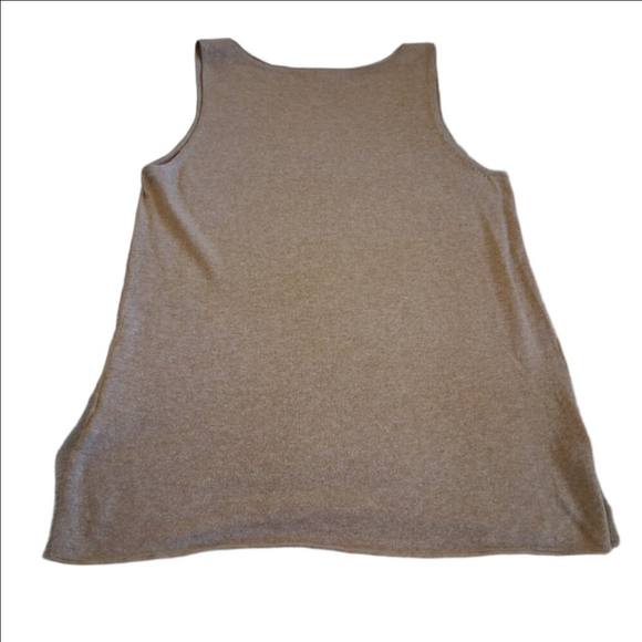 Lilly Pulitzer Women's Large Gold Metallic Linen Blend Lightweight Knit Tank Top - Picture 10 of 13